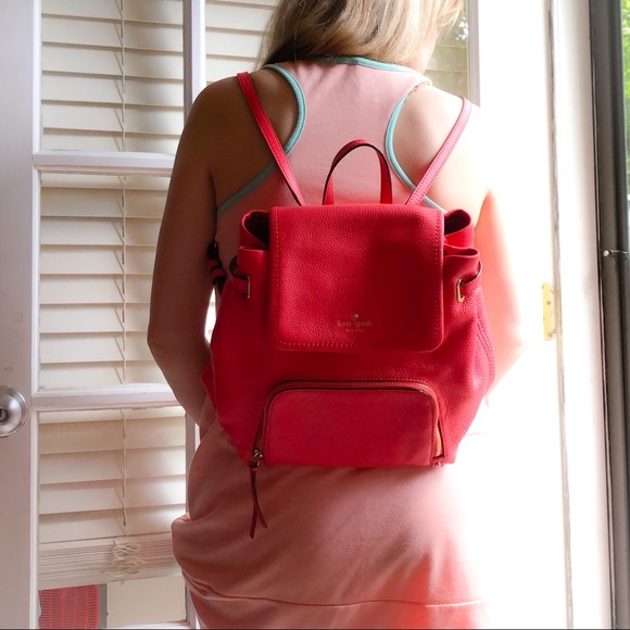Kate Spade Red Leather Backpack - Picture 8 of 8